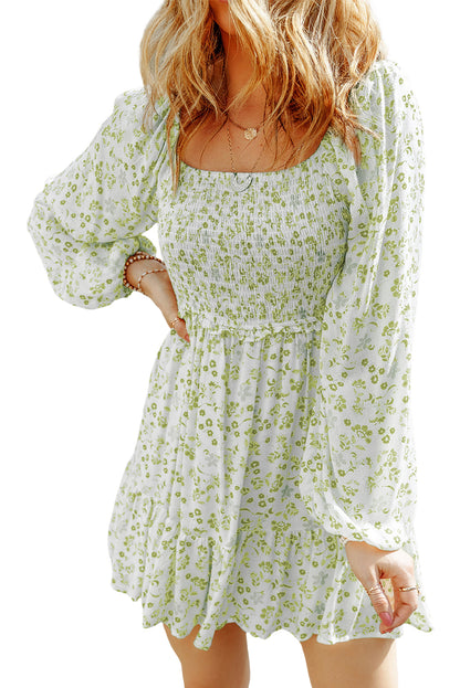 Floral Smocked Long Sleeve Dress