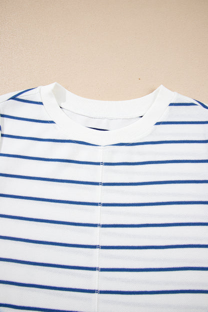 Stripe Long Sleeve Top and Drawstring Pants Set