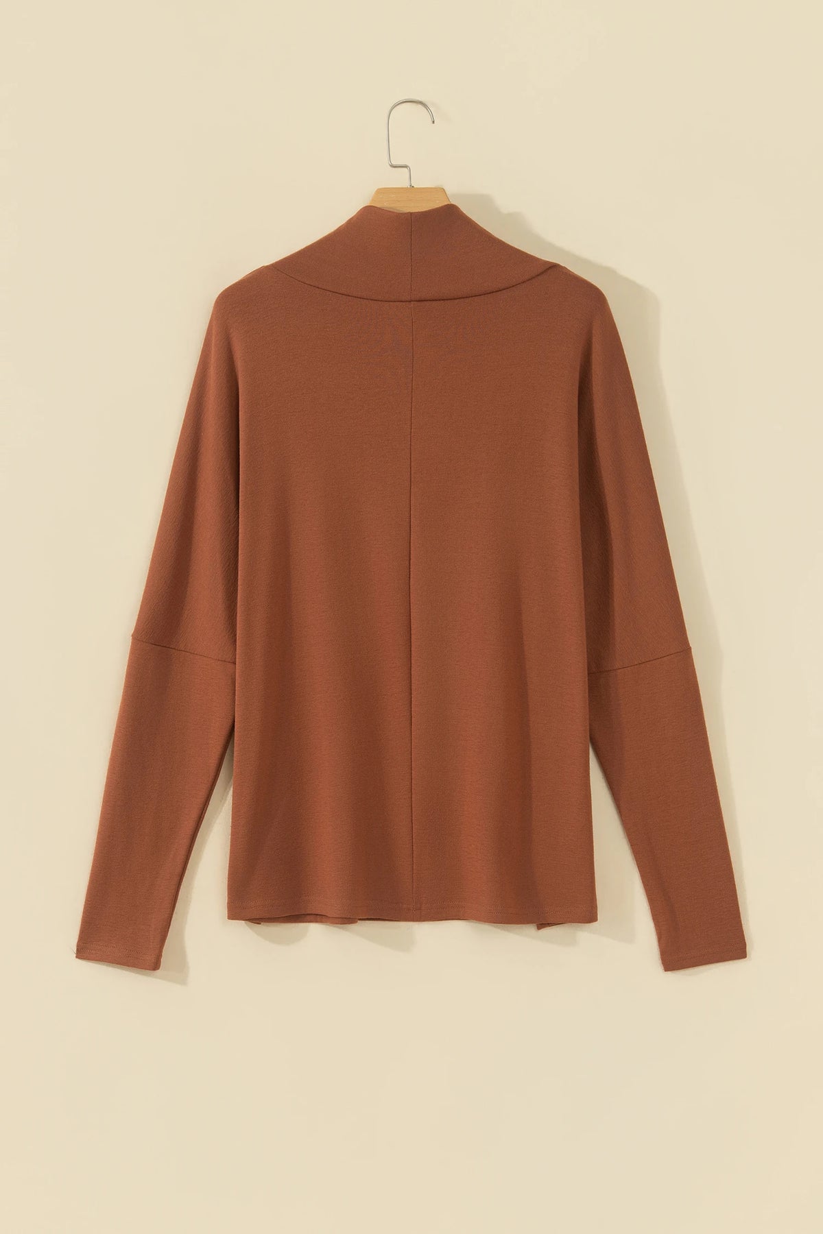 Solid Turtleneck Dolman Long Sleeve Top