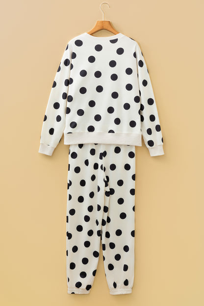 Polka Dot Pullover and Jogger Pants Set