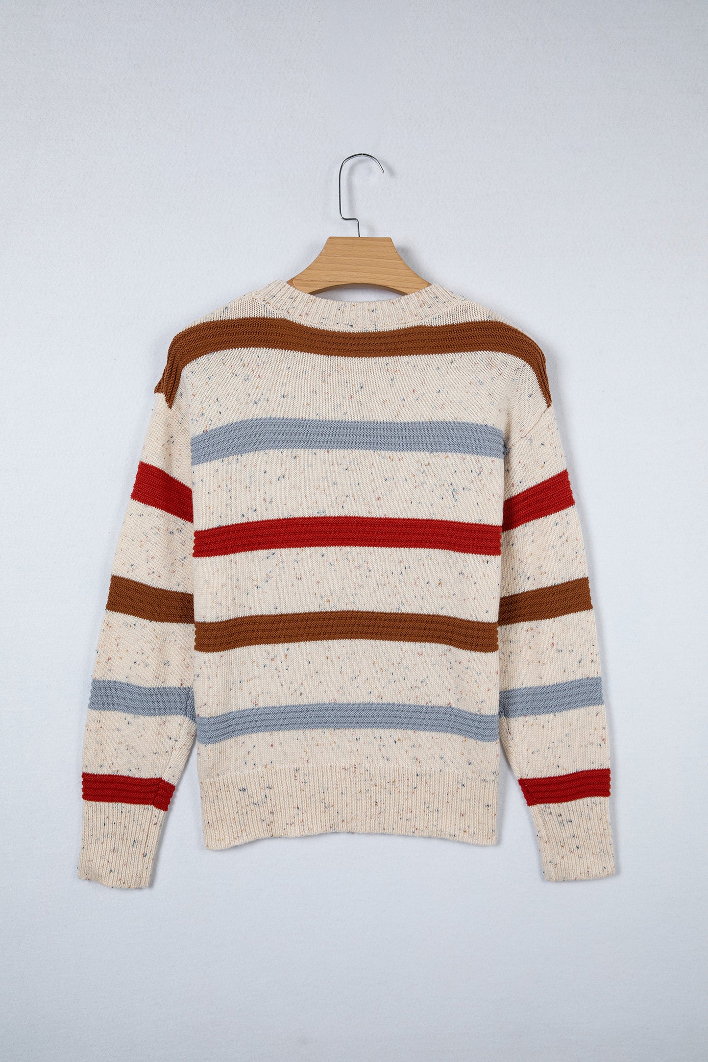 Stripe Drop Shoulder Exposed Seam Sweater