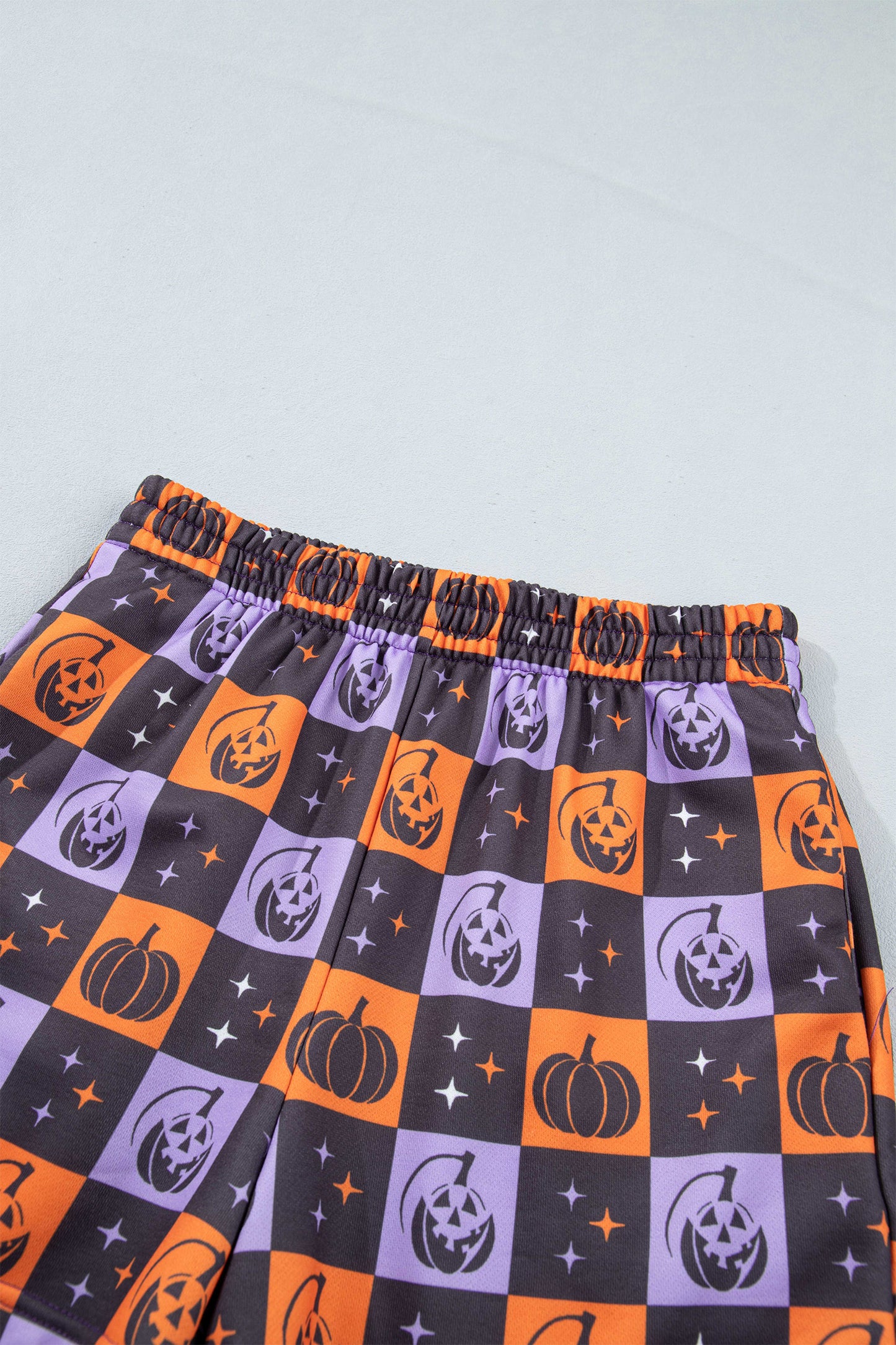 Halloween Witch Long Sleeve Top & Checker Shorts Set