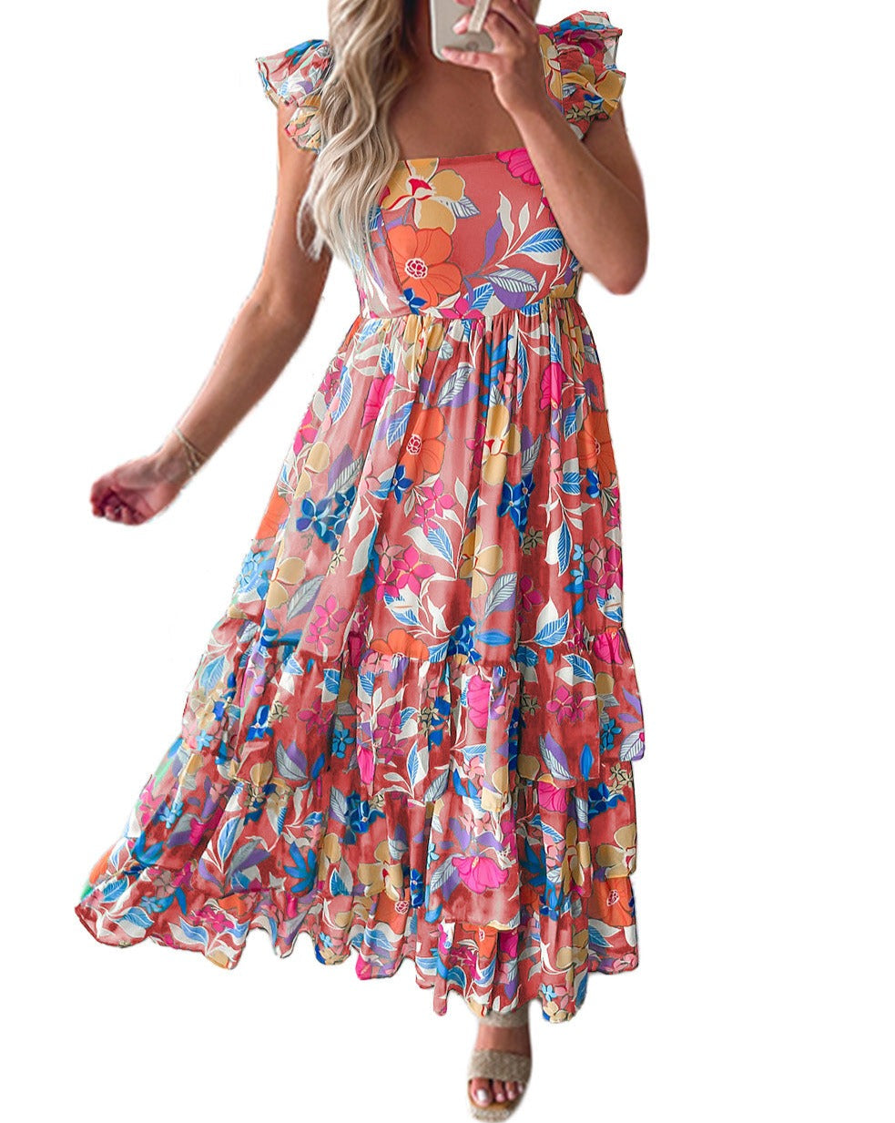 Floral Ruffle Tiered Maxi Dress