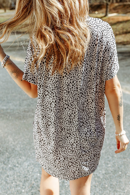 Leopard Pocketed Tunic Top