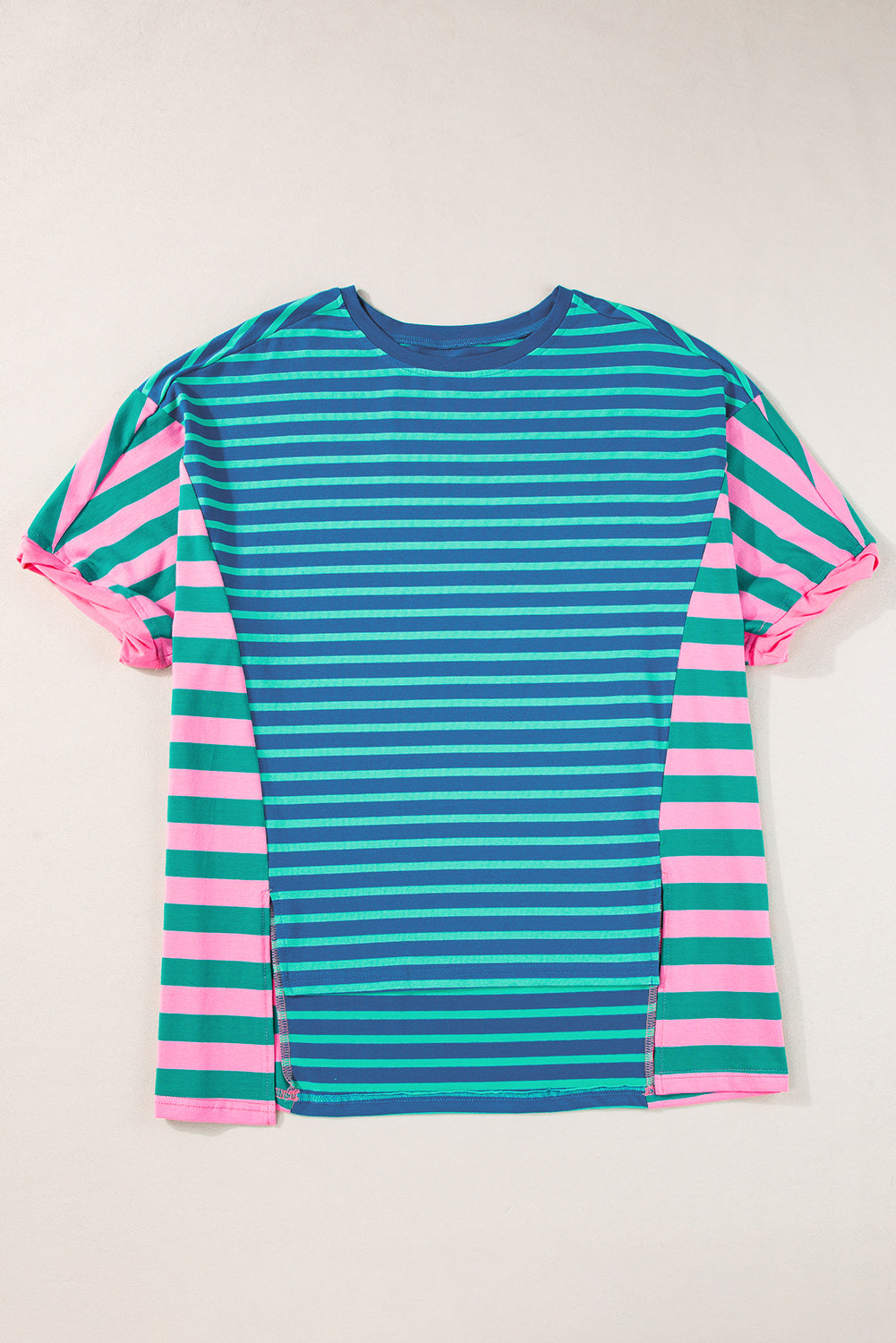 Stripe Colorblock Short Sleeve T-Shirt