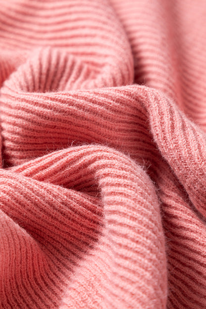 Plus Size Ribbed Knit Crewneck Poncho Sweater