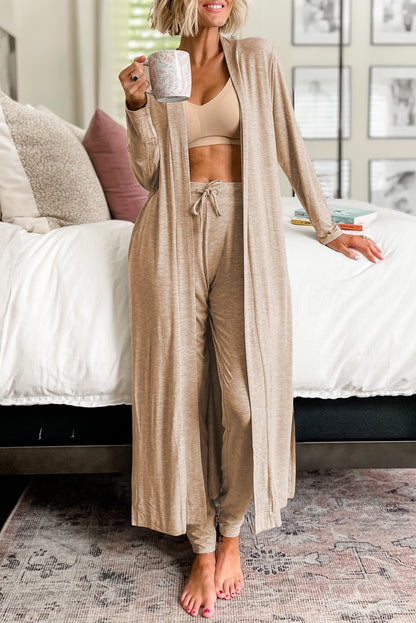 Long Cardigan and Pants Lounge Set