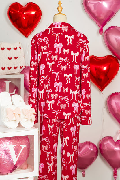 Bow Tie Shirt and Pants Pajama Set