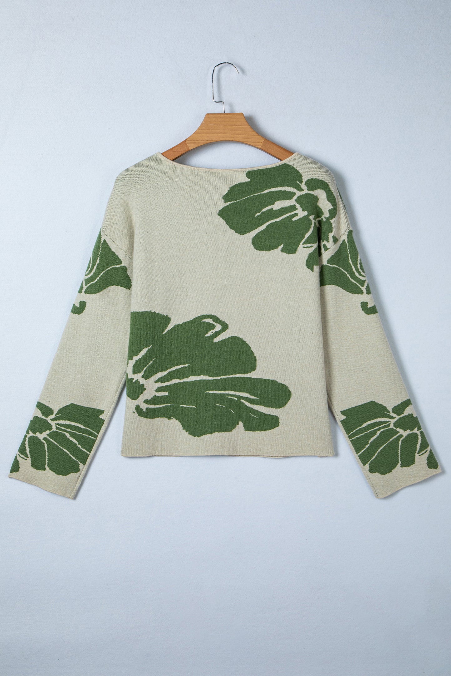 Floral Wide Long Sleeve Sweater