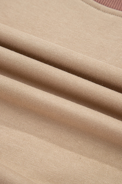 Colorblock Long Sleeve Top and  Drawstring Pant Set