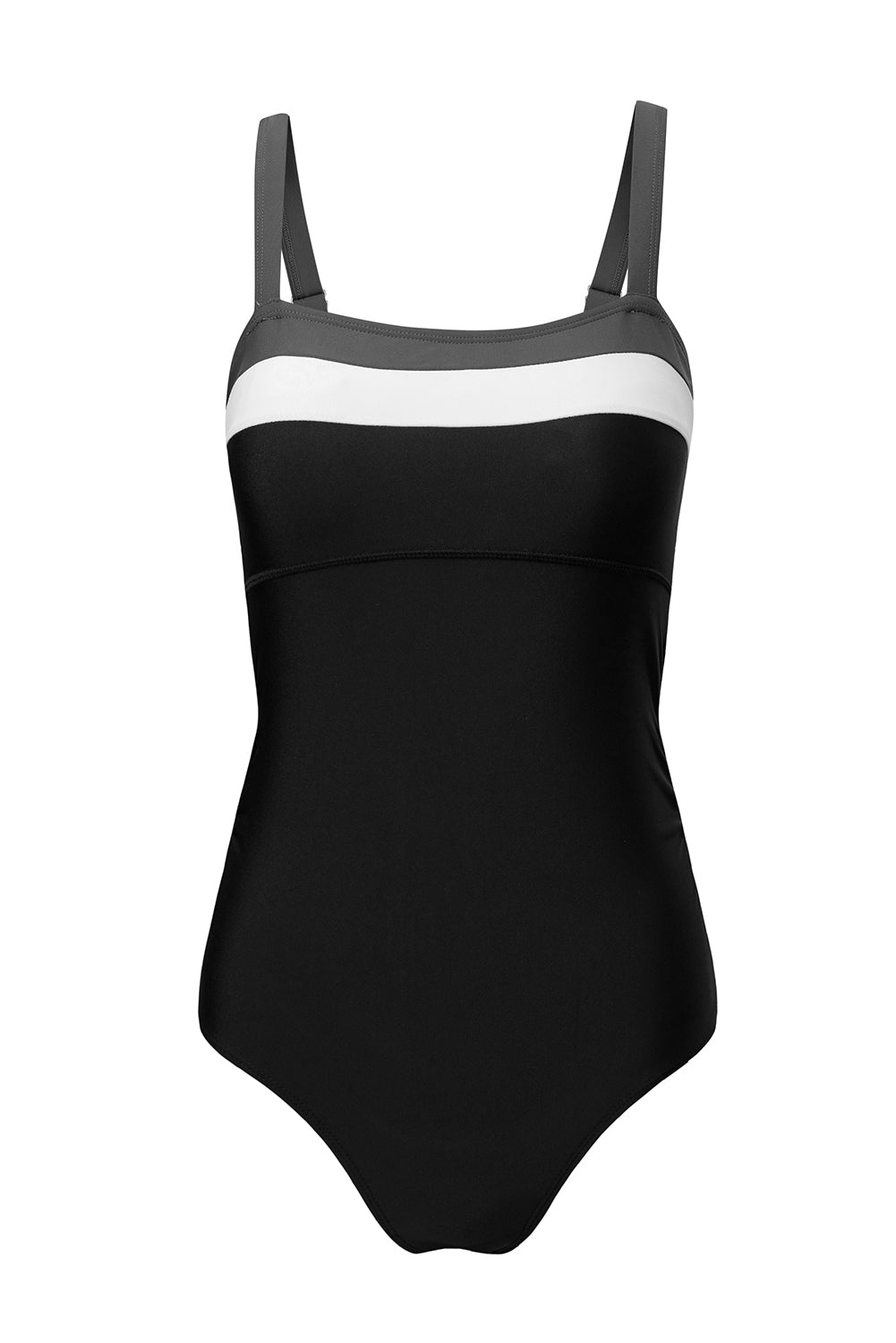 Colorblock Square Neckline One-Piece Swimsuit