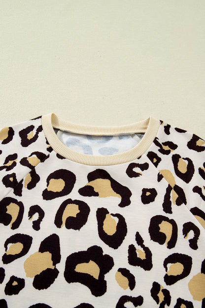 Leopard Long Sleeve T-Shirt Dress w/ Pockets