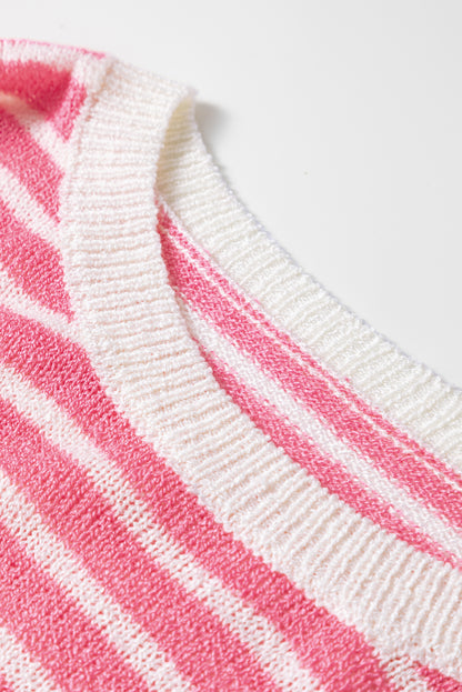 Plus Size Stripe Reverse Seam Colorblock Sweater