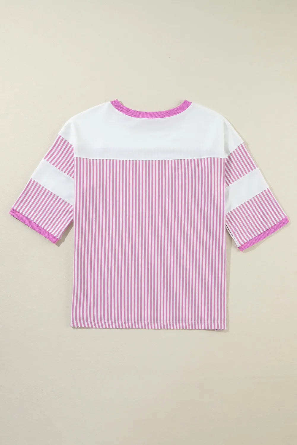 Stripe 3/4 Sleeve Oversize Top