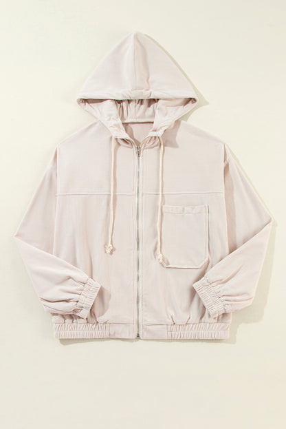 Corduroy Hooded Zip Up Jacket