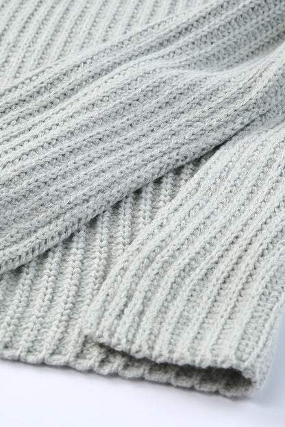 Solid Buttoned Drop Shoulder Sweater