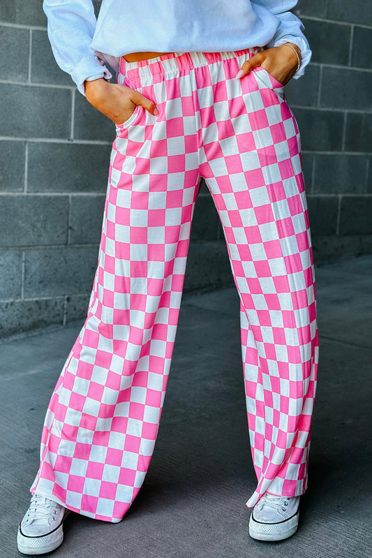 Checker High Waist Pants