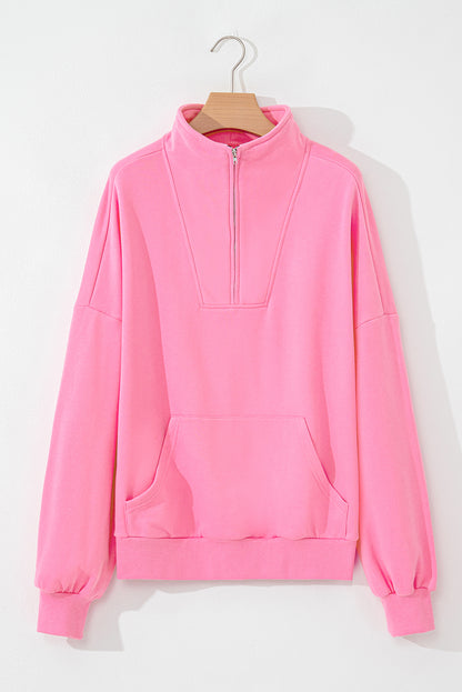 Zip-Up Kangaroo Pocket Sweatshirt