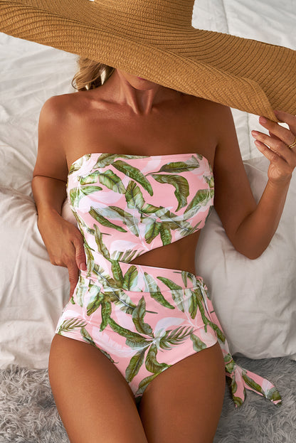 Tropical Halter One Piece Swimwear