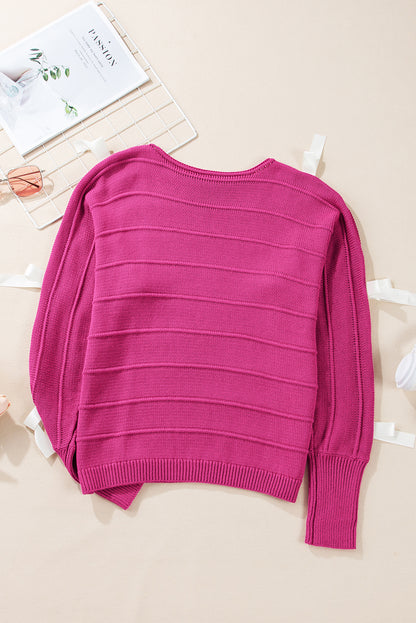 Bow Cut Out Round Neck Sweater