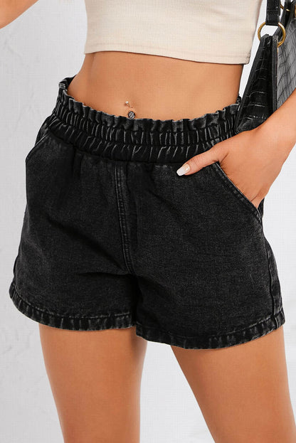 Denim Vintage Wash Pocketed Shorts