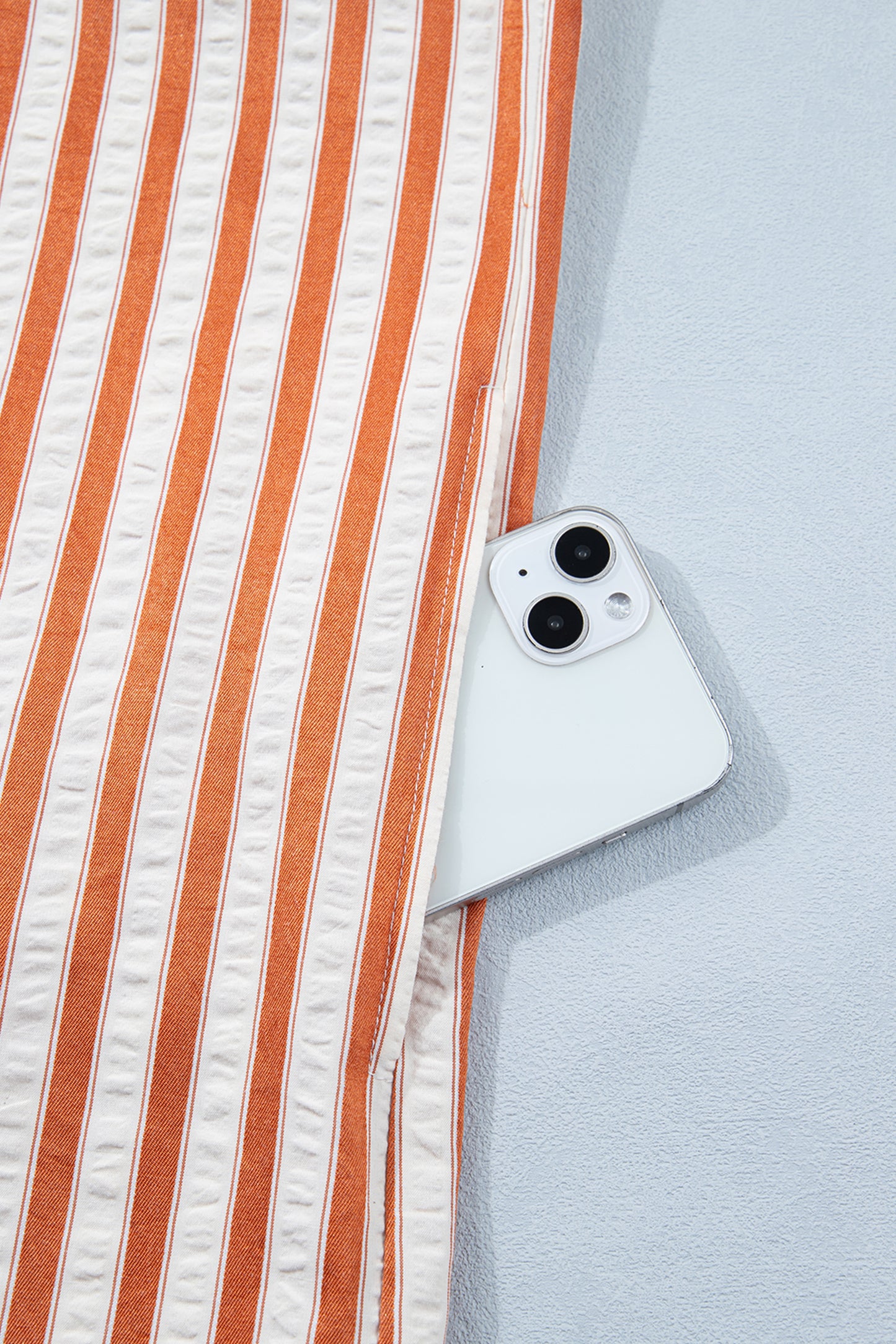 Stripe Pleated Frilled V-Neck Mini Dress