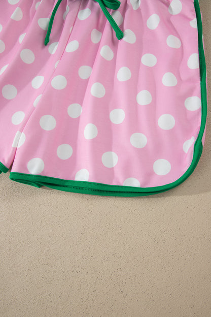 Polka Dot Contrast Trim Top & Short Set