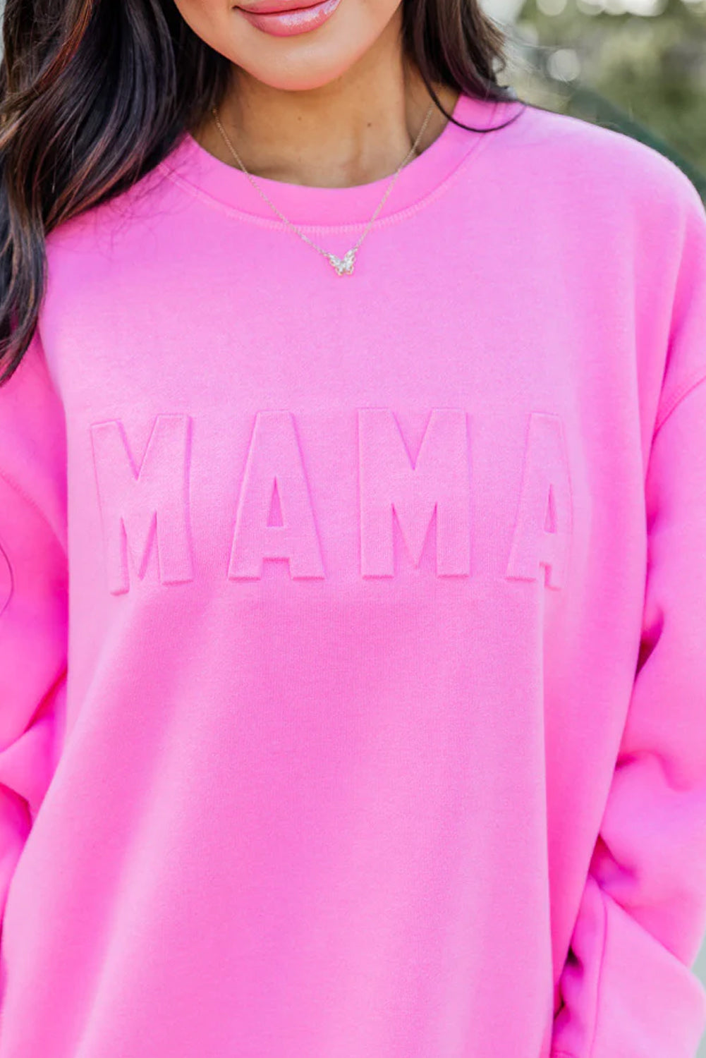 MAMA Embossed Crewneck Sweatshirt