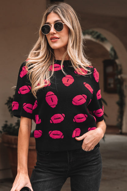 Game Day Football Short Sleeve Sweater