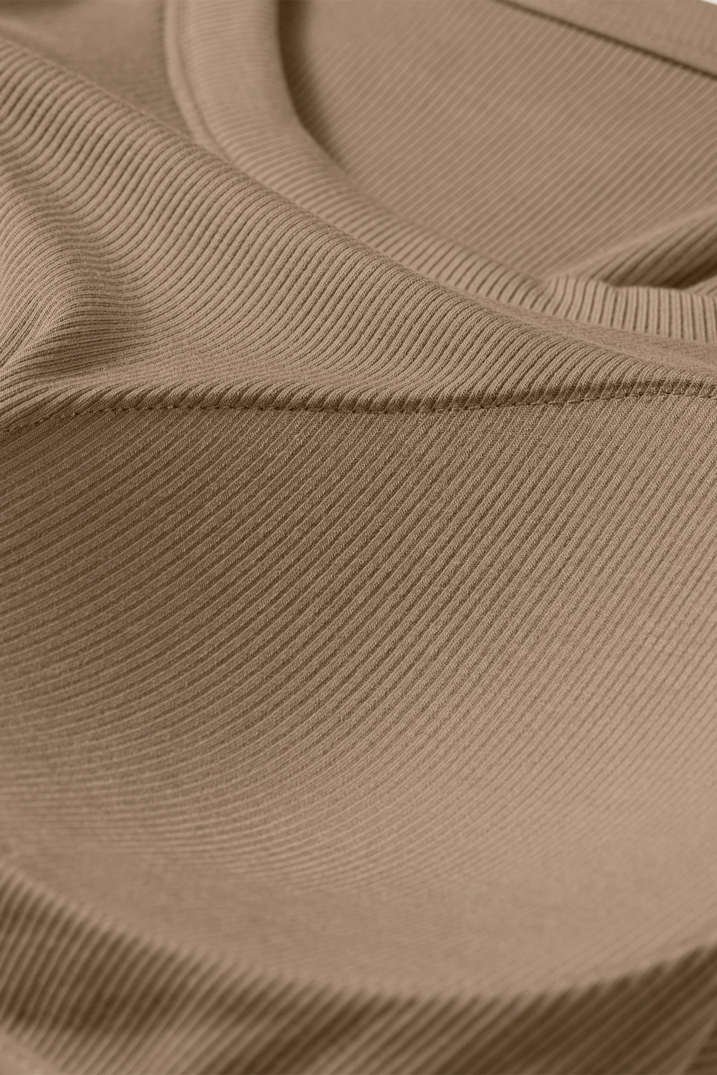 Solid Ribbed Knit Padded Tank Top