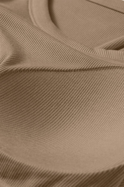 Solid Ribbed Knit Padded Tank Top
