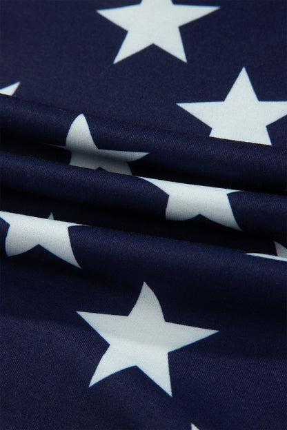 USA Flag Stars & Stripes Zip Collar Oversized Sweatshirt