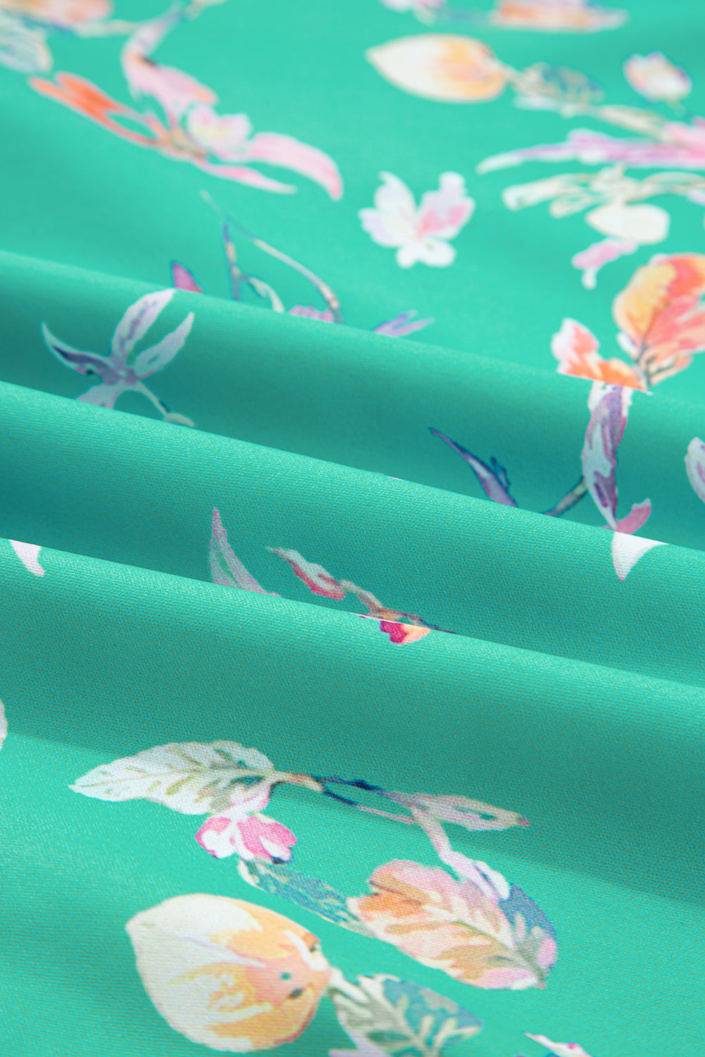 Floral Lantern Sleeve Buttoned Shirt