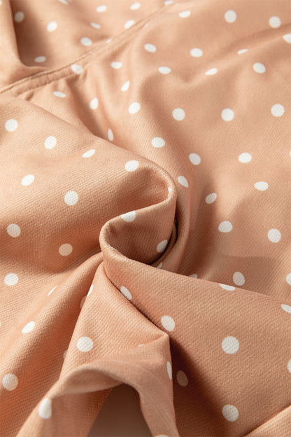 Polka Dot Drawstring High Waist Wide Leg Pants