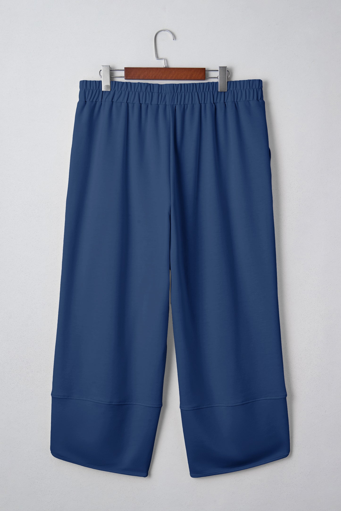 Plus Size Solid Asymmetrical Hem Capris Pants