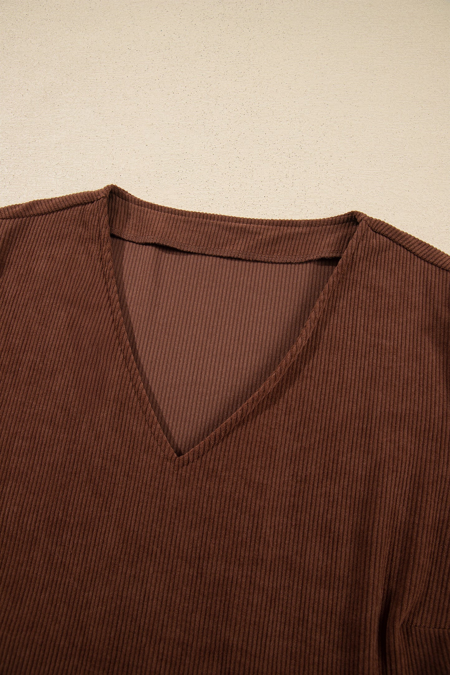 Plus Size Solid Corduroy Long Sleeve Mini Dress