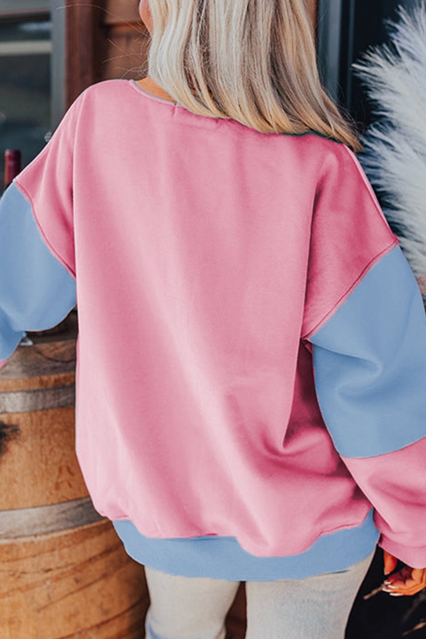 Colorblock Drop Shoulder Sweatshirt