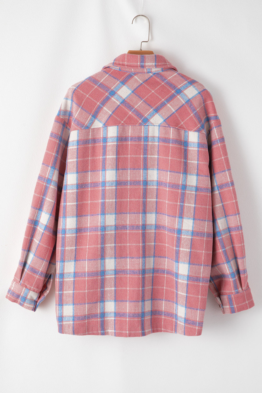 Plaid Flap Pocket Buttoned Shacket