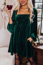 Velvet Square Neck Babydoll Dress