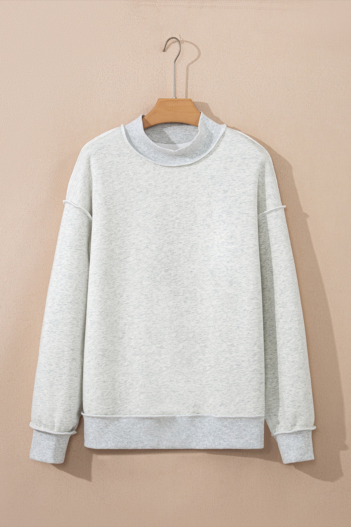 Solid Reversible Mock Neck Oversized Sweatshirt