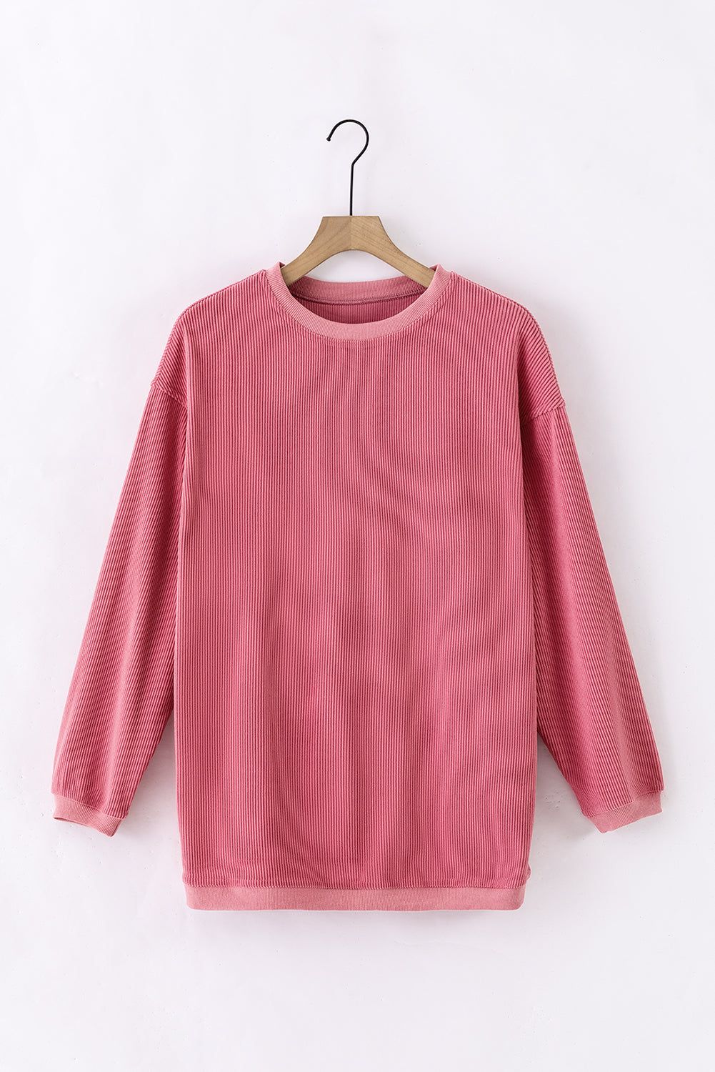 Ribbed Long Sleeve Oversized Sweatshirt