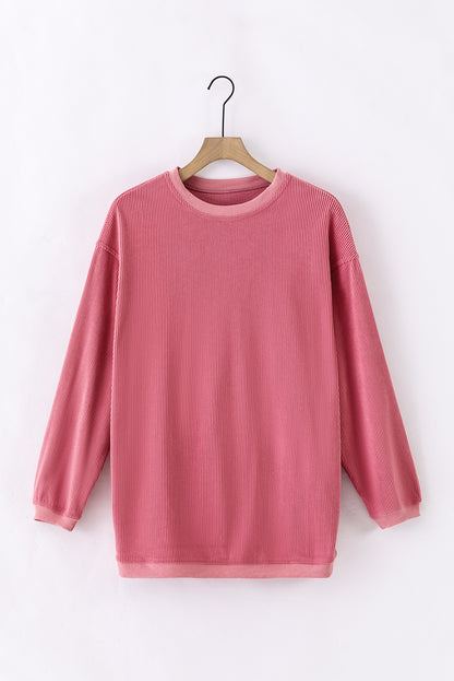 Ribbed Long Sleeve Oversized Sweatshirt