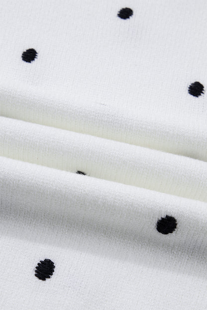 Polka Dot Bubble Short Sleeve Sweater