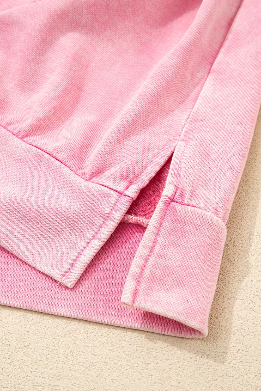 Solid Bow Patchwork Mineral Wash Sweatshirt