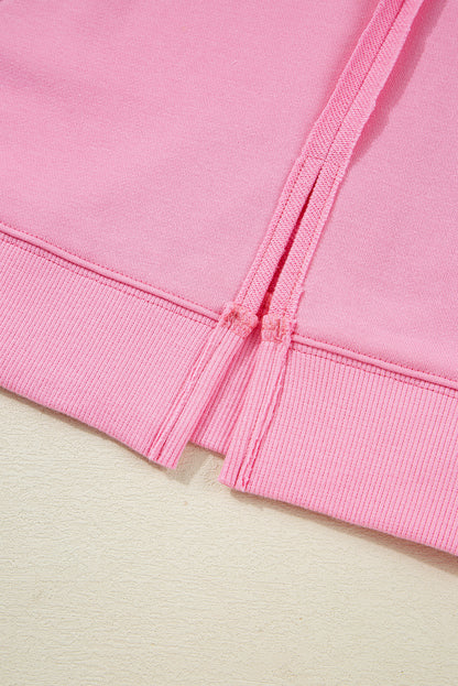 Bow Tie Lace Embroidered Reverse Seam Sweatshirt