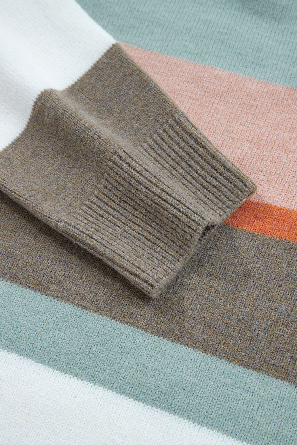 Stripe Colorblock Drop Shoulder Sweater