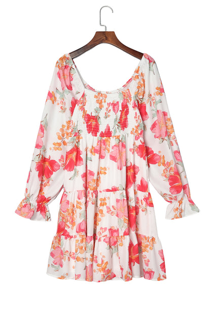 Floral Smocked Long Sleeve Dress