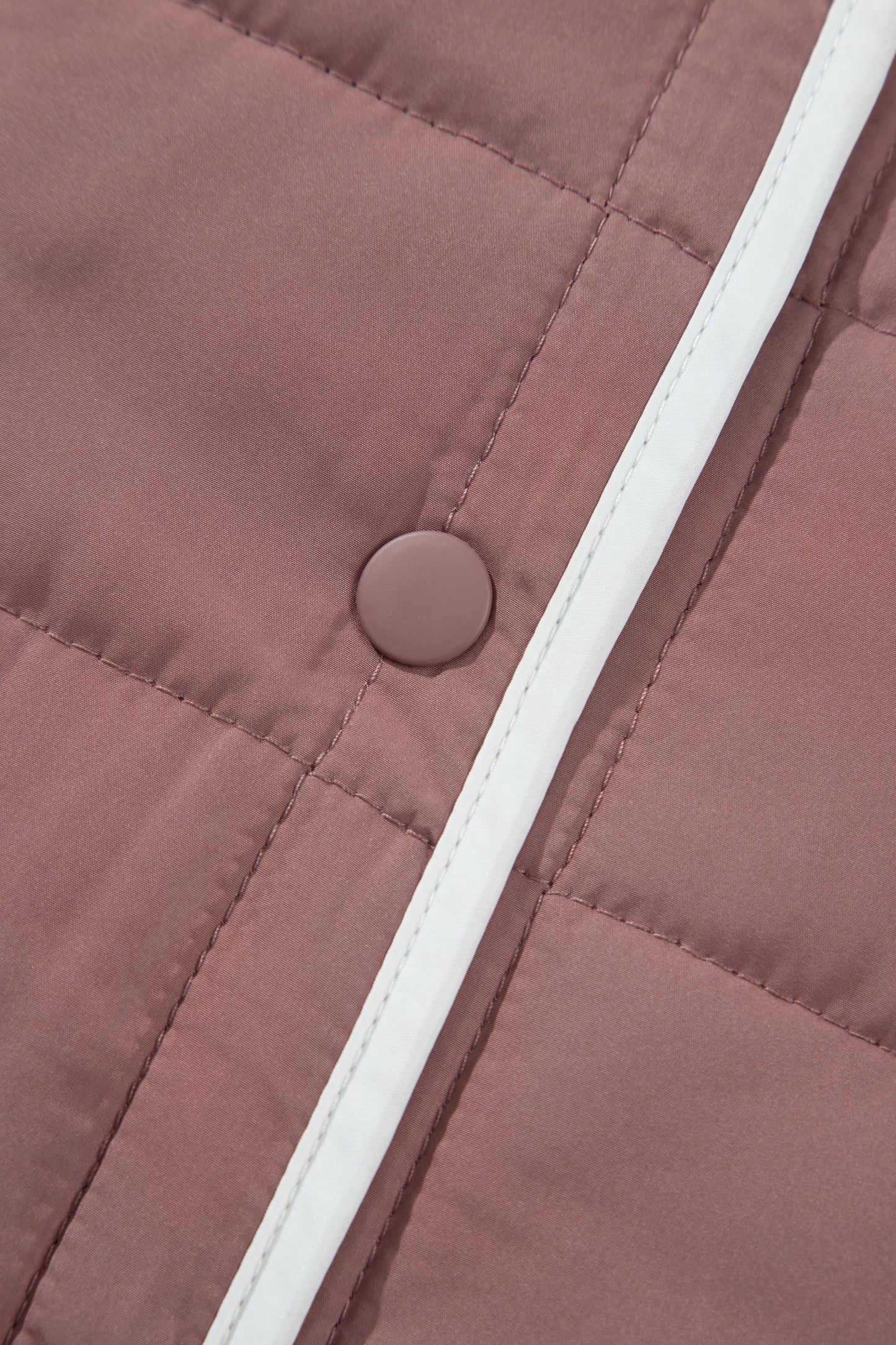 Contrast Trim Quilted Patch Pocket Buttoned Jacket