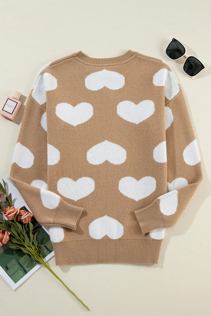 Heart Round Neck Sweater