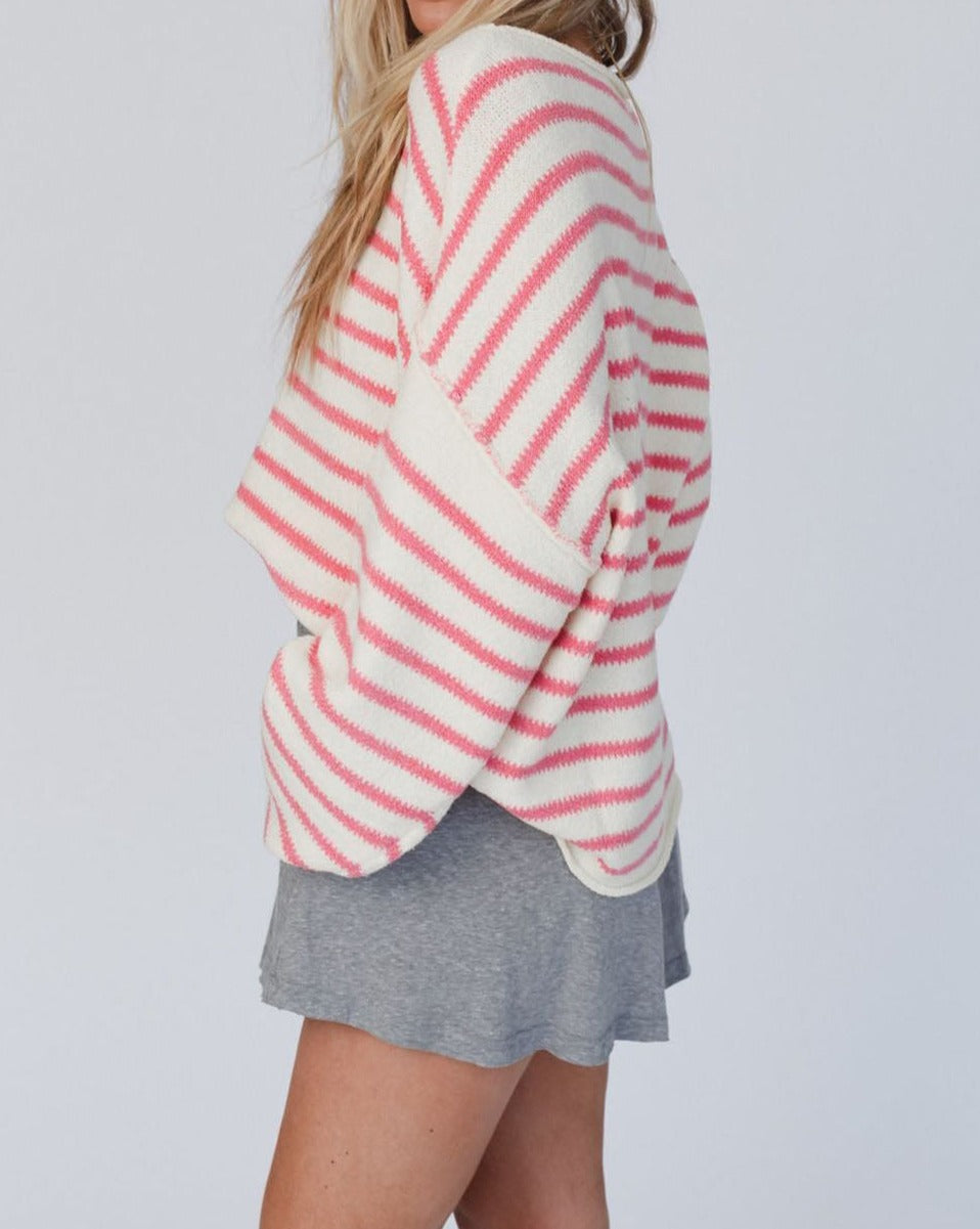 Stripe Drop Shoulder Oversized Sweater